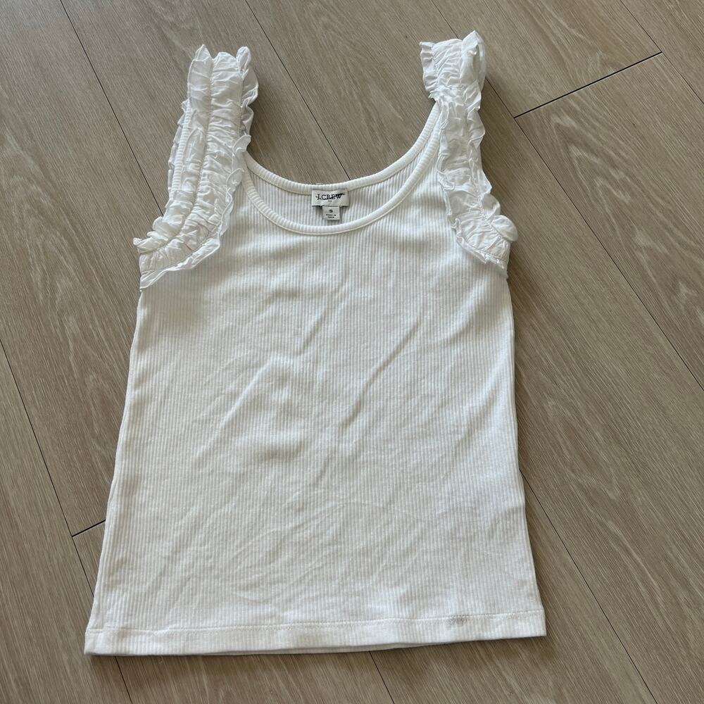 J Crew Factory Flawed Ruched Strap Tank Top Small White